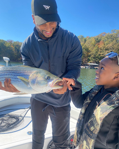 Striped Bass hooked on Lake Lanier fishing